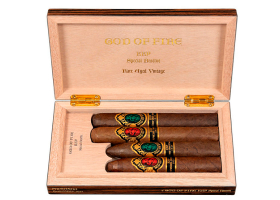 Подарочный набор сигар God of Fire KKP Never Back Down Special Reserve Set Macassar Ebony 4 Cigars