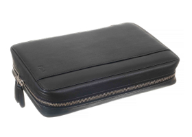 Сигарная сумка-хьюмидор P&A на 5 сигар, натуральная кожа C260-Black