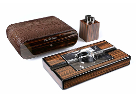 Набор сигарных аксессуаров Gentili SET-SV10-Croco-Brown