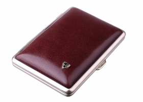 Портсигар Stoll на 14 сигарет, натуральная кожа, Бургунди C60