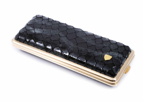 Портсигар Stoll на 14 сигарет, натуральная кожа, Черная змея C13-7