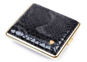 Портсигар Stoll на 18 сигарет, натуральная кожа, Черная змея C09-7