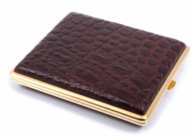 Портсигар Stoll на 26 сигарет, натуральная кожа, Крокодил C20-1