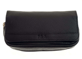 Сумка P&A для 2 трубок и табака, натуральная кожа, подарочная упаковка 417ME-Black