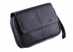 Сумка P&A для 4 трубок и табака, натуральная кожа, подарочная упаковка 418-Black