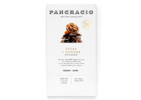 Темный шоколад Pancracio 64% с грецким орехом и изюмом, 100 гр.