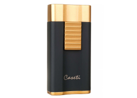 Зажигалка Caseti сигарная, турбо, черно-золотистая CA558-5