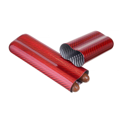 Чехол Lubinski на 2 сигары, красный карбон FK1382-4