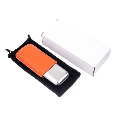 Чехол Lubinski на 2 сигары, металл и кожа, оранжевый FK1372-2