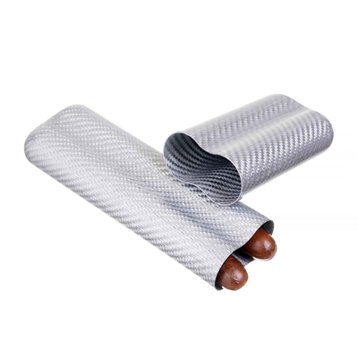 Чехол Lubinski на 2 сигары, серый карбонт FK1382-3