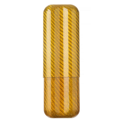 Чехол Lubinski на 2 сигары, золотистый карбон FK1382-5