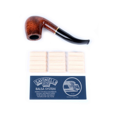 Фильтры для трубок 9 мм, бальсовые, Savinelli, 15 штук в пачке 101-065