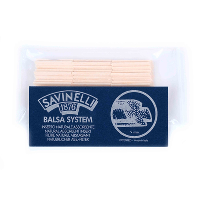 Фильтры для трубок 9 мм, бальсовые, Savinelli, 15 штук в пачке 101-065
