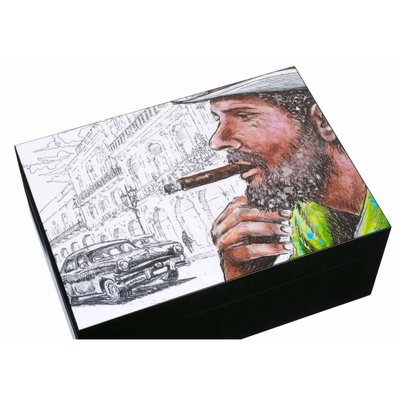 Хьюмидор Gentili Cuban Smoker на 50 сигар, Черный лак SV50-Black-Cuban-Smoker