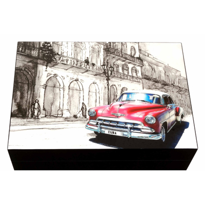 Хьюмидор Gentili Havana на 50 сигар, Черный лак SV50-Havana-Car