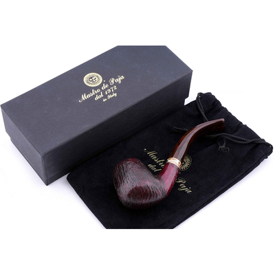 Курительная трубка Mastro de Paja Pettinata Classica с цветным кольцом, без фильтра M451-1