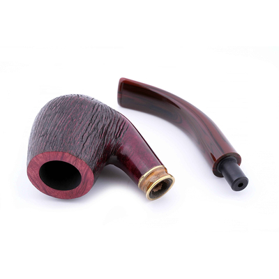 Курительная трубка Mastro de Paja Pettinata Classica с цветным кольцом, без фильтра M451-1