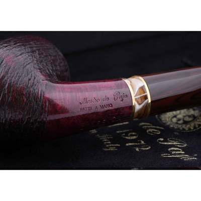 Курительная трубка Mastro de Paja Pettinata Classica с цветным кольцом, без фильтра M451-1