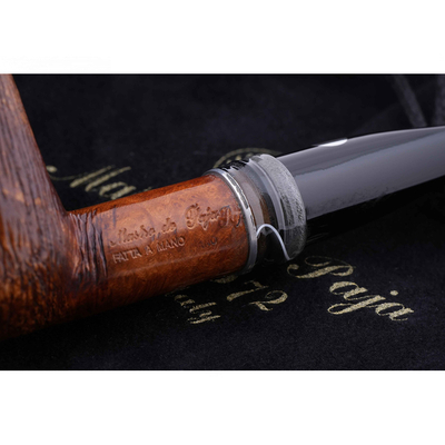 Курительная трубка Mastro de Paja Pettinata Classica с цветным кольцом, без фильтра M451-10