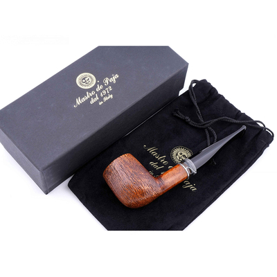 Курительная трубка Mastro de Paja Pettinata Classica с цветным кольцом, без фильтра M451-10