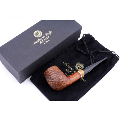 Курительная трубка Mastro de Paja Pettinata Classica с цветным кольцом, без фильтра M451-11