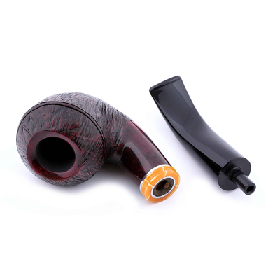 Курительная трубка Mastro de Paja Pettinata Classica с цветным кольцом, без фильтра M451-12