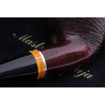 Курительная трубка Mastro de Paja Pettinata Classica с цветным кольцом, без фильтра M451-12