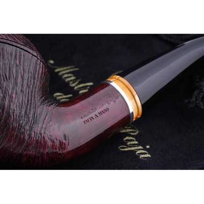Курительная трубка Mastro de Paja Pettinata Classica с цветным кольцом, без фильтра M451-12