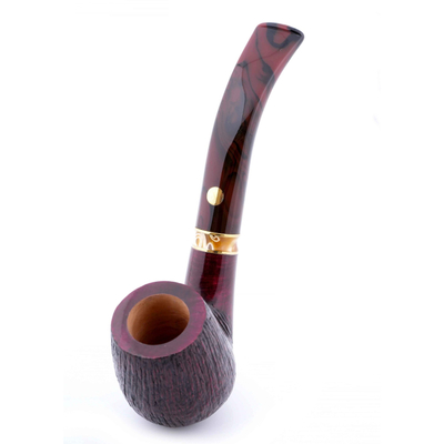 Курительная трубка Mastro de Paja Pettinata Classica с цветным кольцом, без фильтра M451-2