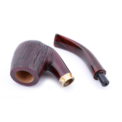 Курительная трубка Mastro de Paja Pettinata Classica с цветным кольцом, без фильтра M451-2