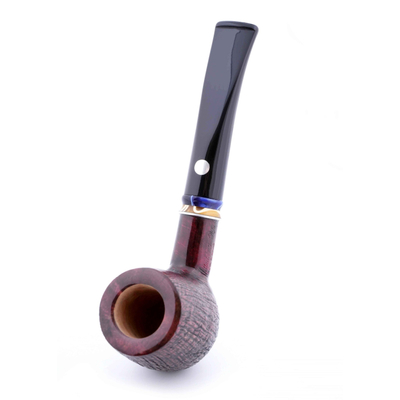 Курительная трубка Mastro de Paja Pettinata Classica с цветным кольцом, без фильтра M451-4