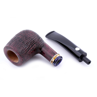 Курительная трубка Mastro de Paja Pettinata Classica с цветным кольцом, без фильтра M451-4