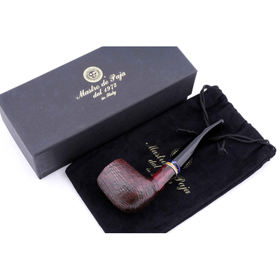 Курительная трубка Mastro de Paja Pettinata Classica с цветным кольцом, без фильтра M451-4