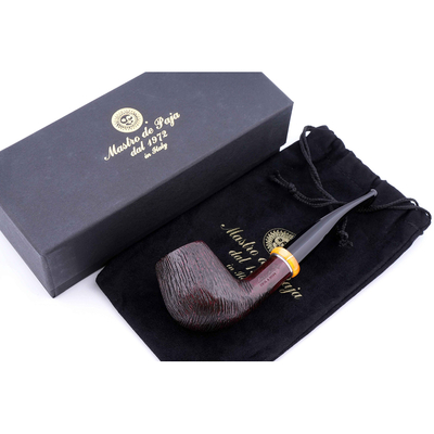 Курительная трубка Mastro de Paja Pettinata Classica с цветным кольцом, без фильтра M451-5