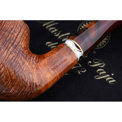 Курительная трубка Mastro de Paja Pettinata Classica с цветным кольцом, без фильтра M451-7