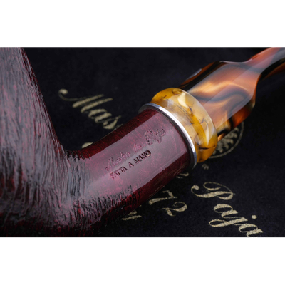 Курительная трубка Mastro de Paja Pettinata Classica с цветным кольцом, без фильтра M451-8
