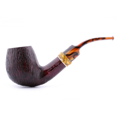 Курительная трубка Mastro de Paja Pettinata Classica с цветным кольцом, без фильтра M451-8