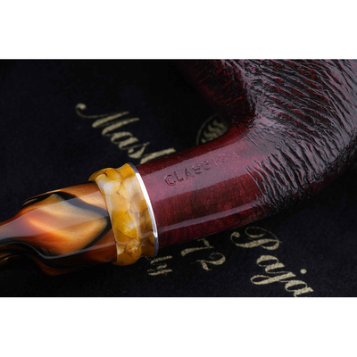 Курительная трубка Mastro de Paja Pettinata Classica с цветным кольцом, без фильтра M451-8