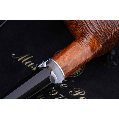 Курительная трубка Mastro de Paja Pettinata Classica с цветным кольцом, без фильтра M451-9