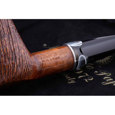 Курительная трубка Mastro de Paja Pettinata Classica с цветным кольцом, без фильтра M451-9