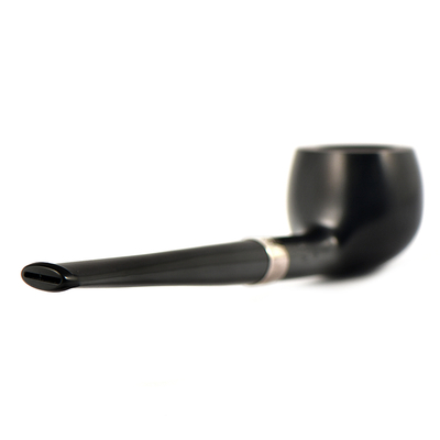 Курительная трубка Peterson Junior Ebony - Silver Mounted - Straight Apple, без фильтра