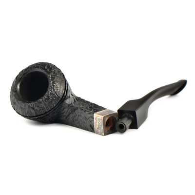 Курительная трубка Peterson Junior SandBlast - Silver Mounted Bent Buldog, без фильтра