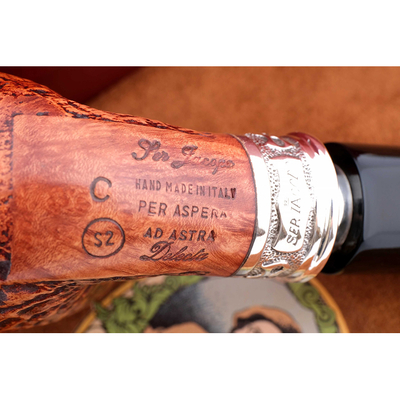 Курительная трубка SER JACOPO S2 Blast Silver, 9 мм S233-3