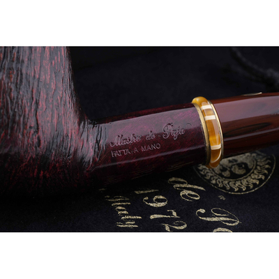 Курительная трубка Mastro de Paja Pettinata Classica с цветным кольцом, без фильтра M451-3