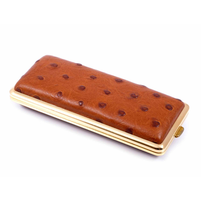 Портсигар Stoll на 14 сигарет, натуральная кожа, Страус C13-2