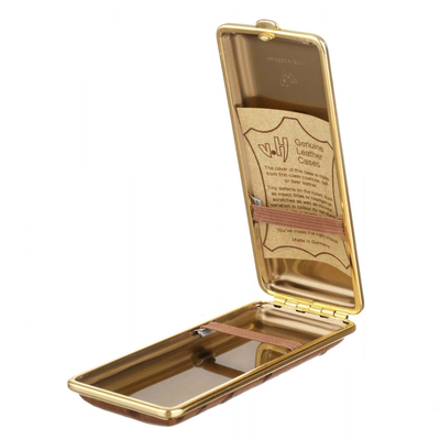 Портсигар Stoll на 14 сигарет, натуральная кожа, Страус C13-2