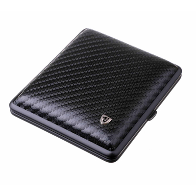 Портсигар Stoll на 18 сигарет, натуральная кожа, Карбон C23