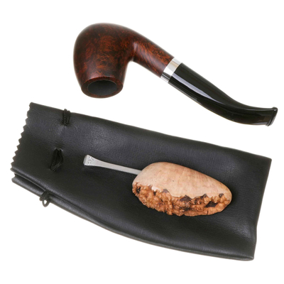 Тампер трубочный Passatore, хром и бриар (Германия) 492-081