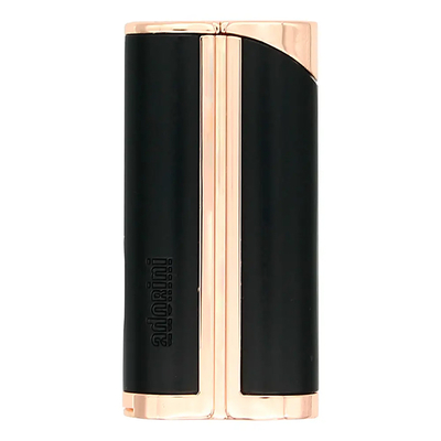 Зажигалка Adorini Single Jet турбо с пробойником, черная с розовым золотом 15440