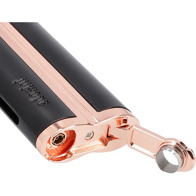 Зажигалка Adorini Single Jet турбо с пробойником, черная с розовым золотом 15440